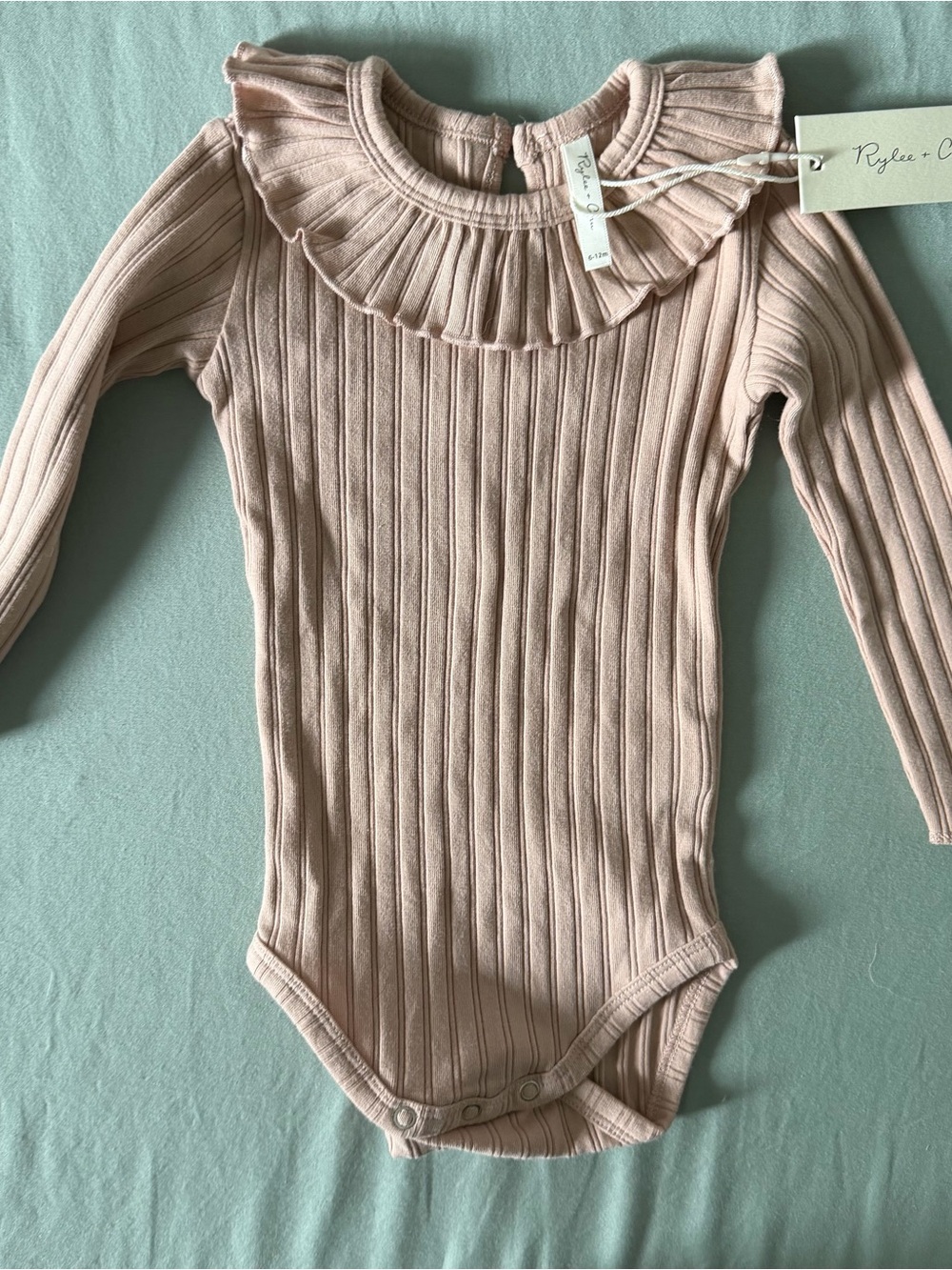 Rylee + Cru Ruffle Collar Bodysuit - Rose